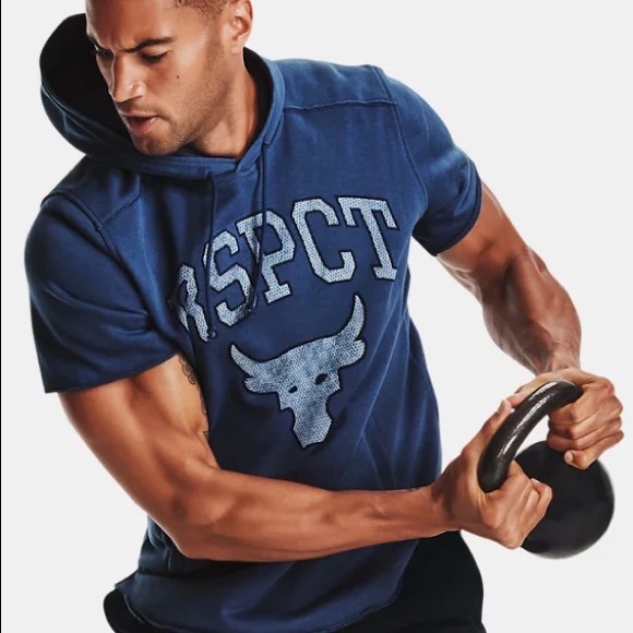 Under Armour | Shirts | Project Rock Terry Shortsleeve Hoodie | Poshmark